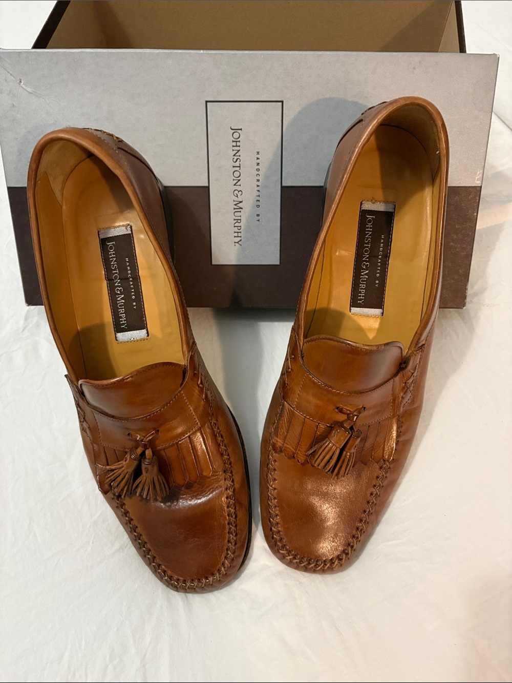 Johnston & Murphy Tan Tassel Kiltie Loafers